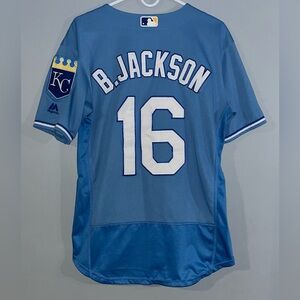 Bo Jackson Kansas City Royals MLB Throwback Majestic Authentic Baseball Jersey